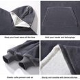 thumbnail image 3 of (Grey)Wearable Blanket Hoodie, Oversized Sherpa Blanket Sweatshirt with Hood Pocket and Sleeves, Super Soft Warm Plush Hooded Blanket for Adult Women Men, O, 3 of 5