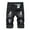 Black, variant on Zipper Elastic Slim Fit Shorts Jeans Mens Casual Denim Shorts Plus Size Wrap Ripped Short Jeans Men's Mid-length Pants Spring