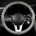 thumbnail image 2 of Car Steering Wheel Cover, Universal 15 Inch, The Latest Microfiber Leather Breathable Technology Fabric, Non-Slip, Comfortable, Warm in Winter and Cool in Summer, Grey, 2 of 11
