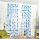thumbnail image 1 of Cortina de tul con estampado de girasoles azules para decoración del hogar, de organza de poliéster de 100 x 200 cm, 1 of 5