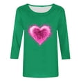 thumbnail image 6 of VKOYWKM Valentine's Day Heart Shirts for Women Cute Graphic Tees Tops 3/4 Sleeve Casual Spring Clothes Loose Fit Crew Neck Valentine Shirt, 6 of 6