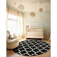thumbnail image 3 of Unique Loom Trellis Collection Area Rug - Philadelphia (8' Round Black/Beige), 3 of 11