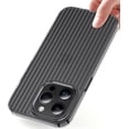 thumbnail image 7 of Compatible with iPhone Case,Ultra Thin Wave Stripe Pattern Matte Translucent [ Drop Protection] Full Body Protection Soft Shockproof Cover Phone Case (Black,iPhone 15 Pro Max), 7 of 7