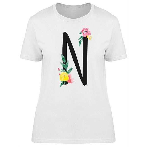 Flowers On Letter N Tee Women's -Image by Shutterstock