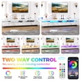 thumbnail image 2 of ChVans 82.7" Large LED TV Stand for 80/85/90" TV, White Marbling High Gloss Entertainment Center w/LED Lights & Storage Drawers Furniture, Living Room TV Cabinet Console Table, White-82.6", 2 of 9