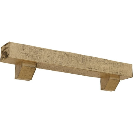 

Ekena Millwork 8 H x 10 D x 48 W Rough Cedar Faux Wood Urethane Fireplace Mantel Kit W/ Ashford Corbels Natural Pine