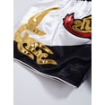 thumbnail image 3 of Sinleey Kids Boy Muay Thai Boxing Shorts Boxing Trunks Fight Training Shorts Grappling Martial Arts Black&White S/140, 3 of 8