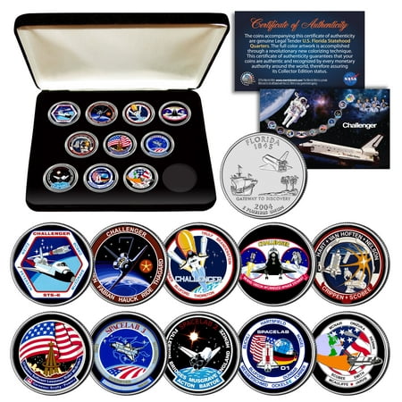 Box Shuttle - SPACE SHUTTLE CHALLENGER MISSION NASA Florida Statehood Quarters 10-Coin Set Box