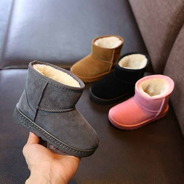 Children Snow Boots Kids Boots Girl Winter Shoe Boy Shoes Child Children Sneakers Beige Toddler ботинки мартинGrey A25(15.5cm) He Qiyong unisex