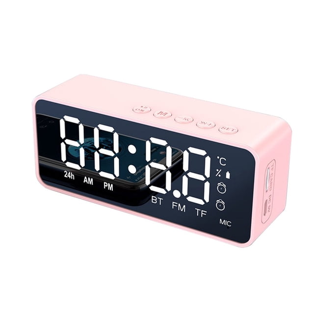 Boc G50 Wireless Speaker Mini Mirror Surface Design Support TF Card 2-in-1 Practical Bluetooth-compatible Loudspeaker Alarm Clock for