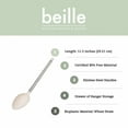 thumbnail image 3 of Beille Wheat Straw Beige Silicone Spoon Stainless Steel Handle Kitchen Utensil, 3 of 10