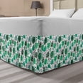 thumbnail image 1 of Philodendron Bed Skirt, Continuous Pattern with Cartoon Leaves and Hearts, Elastic Bedskirt Dust Ruffle Wrap Around for Bedding Decor, 4 Sizes, Jade Green Multicolor, by Ambesonne, 1 of 2