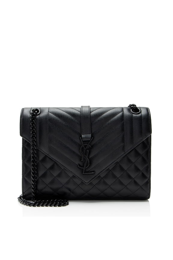 Pre-Owned Saint Laurent Mixed Matelasse Grain de Poudre Monogram Medium Shoulder Bag