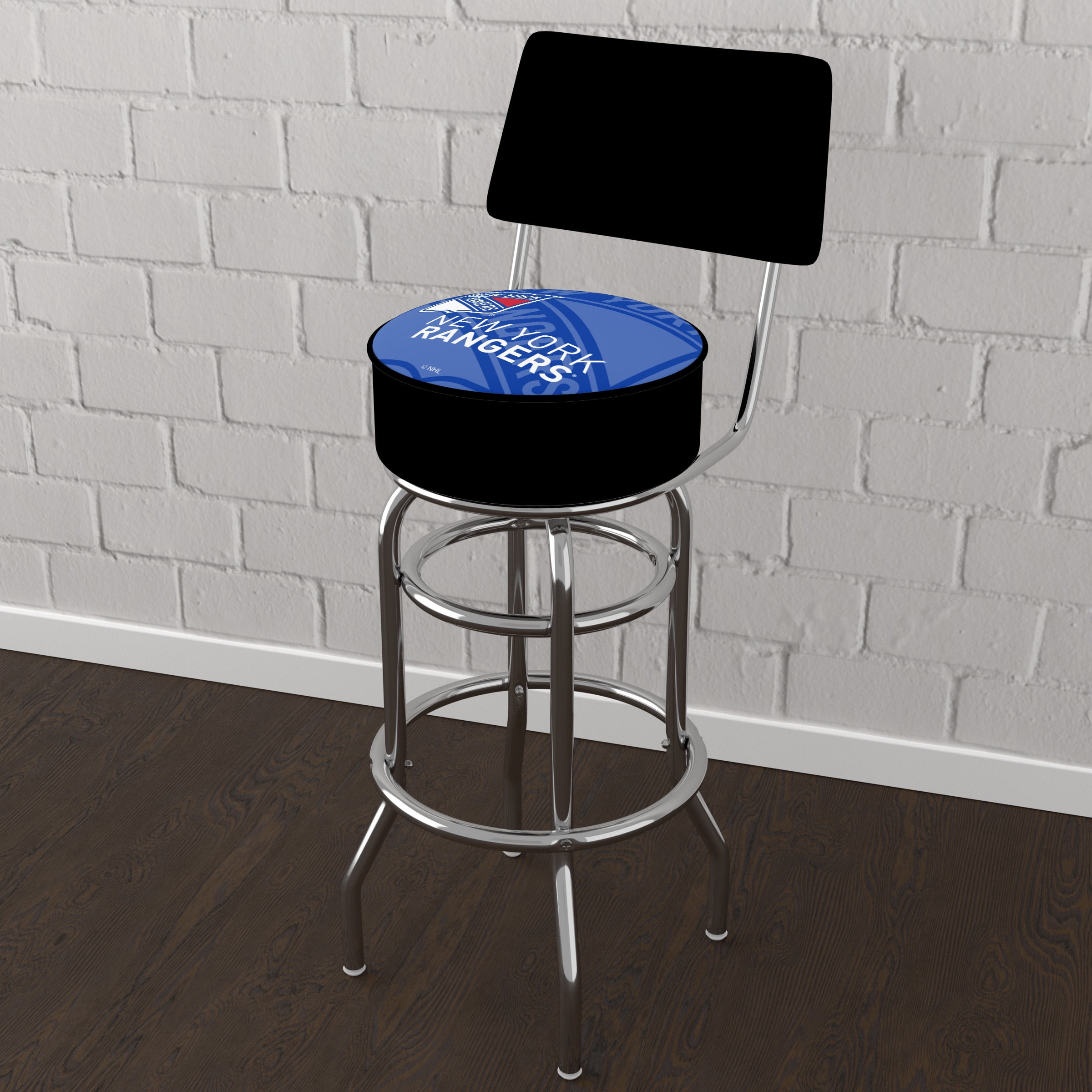 Trademark Gameroom New York Rangers Watermark Bar Stool with Back Rest