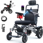WalkFeel 30 mile Reclining Electric Wheelchair with Headrest for Adults Seniors, 330lb Capacity, B