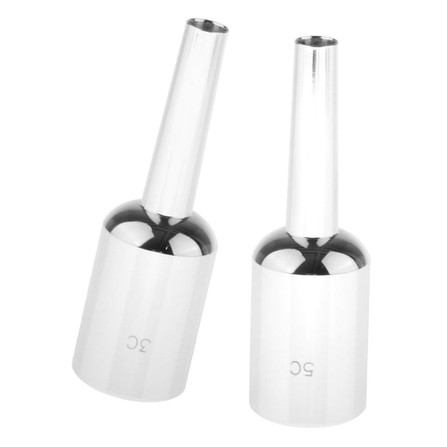 2 piezas de boquilla de trompeta 3C 5C accesorios de instrumentos musicales de repuesto, licencia de plata CUTICAT Boquilla de trompeta de servicio pesado