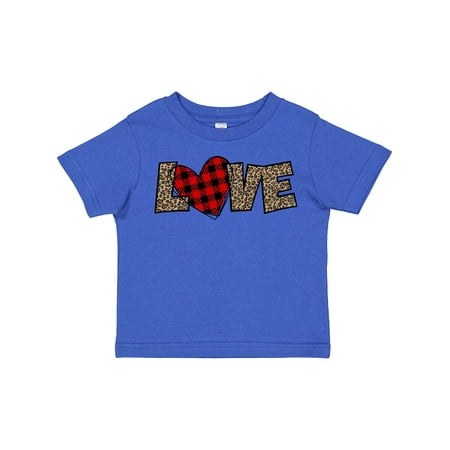 

Inktastic Love in Red Plaid and Leopard Print Gift Toddler Boy or Toddler Girl T-Shirt