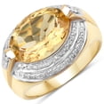thumbnail image 1 of 4.57 Carat Genuine Citrine and White Topaz .925 Sterling Silver Ring QJ Model, 1 of 3
