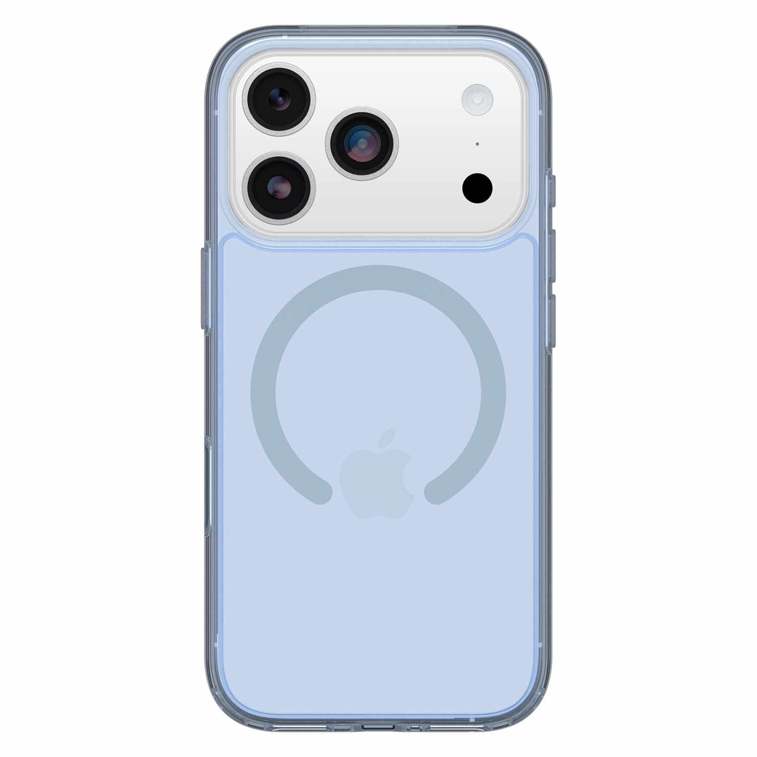 OtterBox Étui Symmetry Clear MagSafe avec Contrôle de la Caméra Silver Glade (Bleu) pour iPhone 17