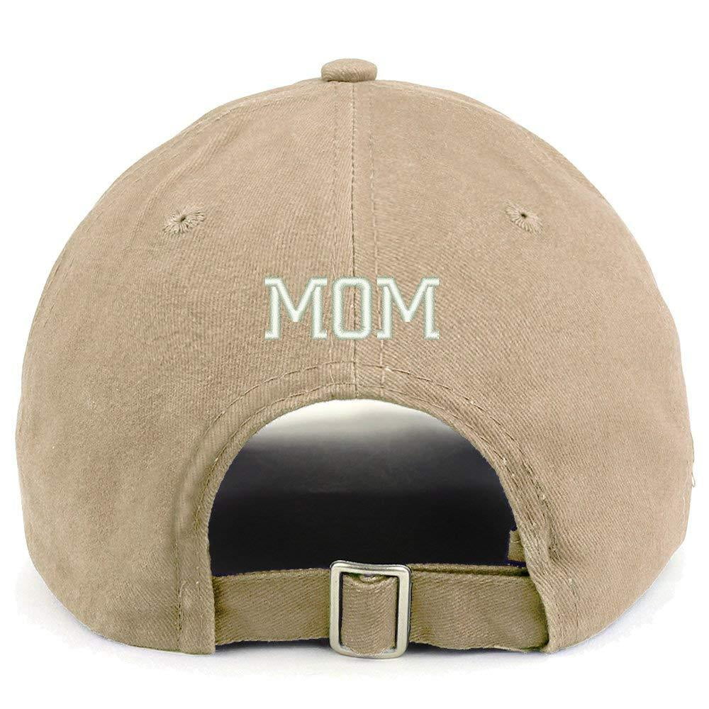 Trendy Apparel Shop Mom (Back) Embroidered 100% Cotton Dad Hat - Black ...
