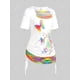 thumbnail image 2 of Camiseta Suelta de Talla Extra de Estampado de Mariposa Rosegal  Camisetas tallas grandes, 2 of 5