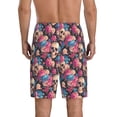 thumbnail image 5 of Salouo Skull Blue Flower Pattern Men's Sleep Pajama Shorts,Pajama Bottoms Elastic Waistband Sleep Pajama Short PJ Shorts for Men -Medium, 5 of 6