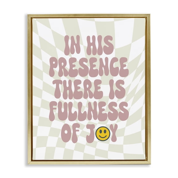 Stupell Industries Traditional Retro Religious Patterned Gold Floating Frame Canvas Art, 17 x 21, by Lil' Rue