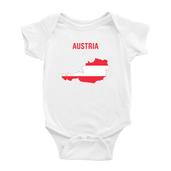 Austria Map Flag Baby Romper (White, 3-6 Months)