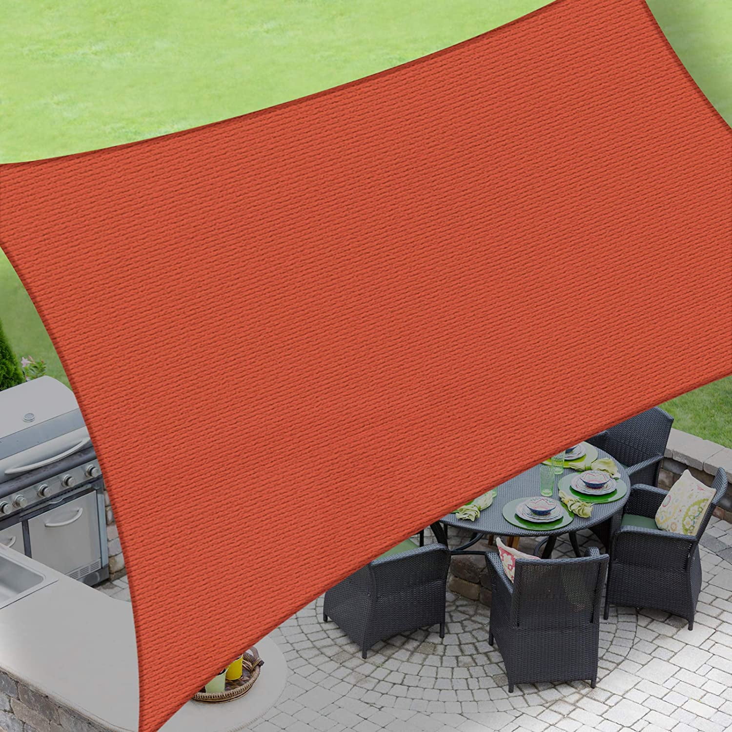 Rectangle Sun Shade Sail Outdoor Patio Pool Lawn Canopy Cover UV Block 7x9 feet 