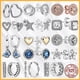 thumbnail image 3 of Pendientes asimétricos de Plata de Ley 925 para mujer, aretes con forma de corazón, brillantes, originales, regalo de moda, 3 of 4