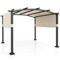 thumbnail image 2 of Costway 10' x 10' Outdoor Pergola with Retractable Sunshade Canopy Anchored Plates Patio Beige, 2 of 11