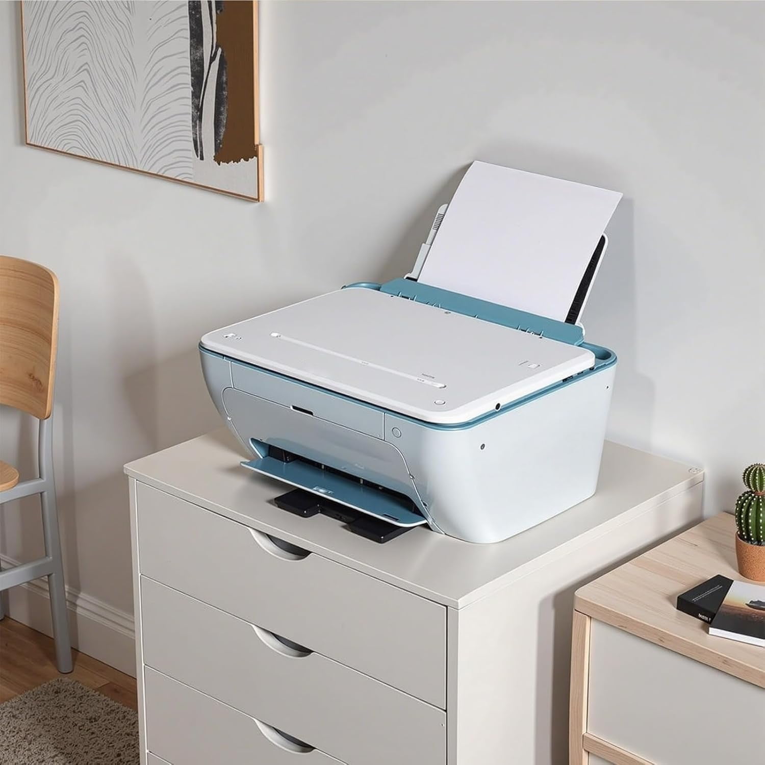 Nextay 5-Drawer Mobile File Cabinet with Wheels, Under Desk Wood Storage Organizer and Printer Stand for Home Office, 15.75"D x 18.74"W x 25.39"H