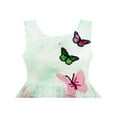thumbnail image 4 of Girls Dress Rose Flower Print Butterfly Embroidery Green 10 Years, 4 of 4