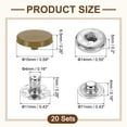 thumbnail image 2 of 20 Set Snap Fasteners, 15mm #831 Zinc Alloy Press Studs Buttons, Light Brown, 2 of 6