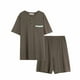 thumbnail image 4 of Pijama de verano para hombre, de color liso, informal y cómodo, de manga corta, ideal para usar en casa o al aire libre., 4 of 4