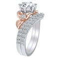 thumbnail image 2 of AFFY 1.67 Carat Round Moissanite & Natural Diamond Two-Tone Engagement Ring 14K Solid White Gold Ring Size-7, 2 of 2