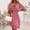 Pink, variant on Njoeus Women Casual V-Neck Froral Print Mini Dress Long Sleeve Ruffle Flowy Midi Dress Smocked High Waist Fall Dresses