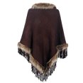 thumbnail image 4 of Elainilye Fashion Women's Fall Winter Scarf Classic Tassel Scarf Leisure Artificial Fur-Collar Warm Tassel Cape Scarf Gifts for Ladies,Brown, 4 of 4