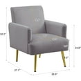 thumbnail image 2 of LUCKHAO  Accent Chair Set of 2,Modern Mid Century Velvet Sherpa Armchair,Comfy Arm Chair for Living Room Bedroom Office Waiting Room,Barrel Chairs, 2 of 7