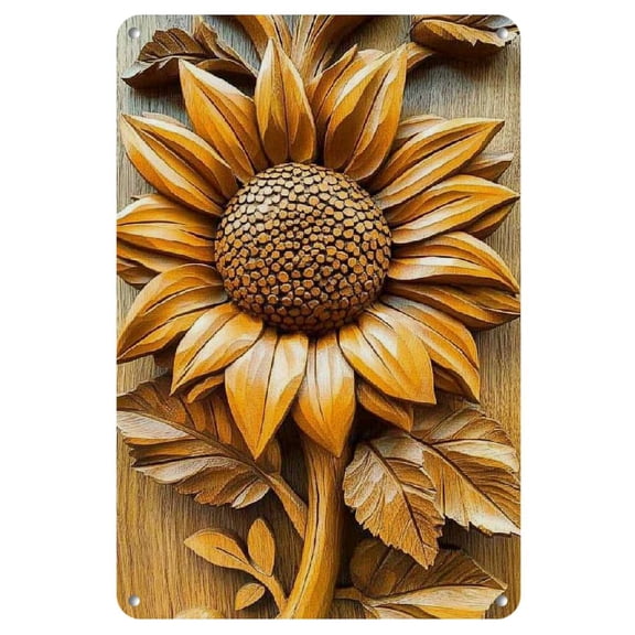 2D Flat, Room Decor Sunflower Wall Art Set, Iron Murals, Rustic Country Style, Handcrafted Decor with for Home, Living Room, Bedroom, Garden, Party Decoration & Gifts
