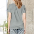 thumbnail image 4 of NAMTYQX Shirts for Women Trendy Summer Patterned Stretchy Airoft Mit Print Round Neck Loose Short Sleeve Stylish Plus Size Womens Graphic T Shirts Light Gray Size M, 4 of 5