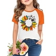 thumbnail image 2 of YUNAFFT T-Shirts Décontractés à Manches Raglan pour Enfants Imprimé Orange Festival Style Y2K, 2 of 9