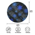 thumbnail image 3 of 15.4" Round Placemat Set of 1 Polyester Fabric Place Mats Non-Slip Dining Kitchen Table Mats for Kitchen Party Decor Blue Snowflake Pattern, 3 of 5