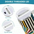 thumbnail image 3 of Yayeee 40oz Double-Wall Insulated Stainless Steel Tumbler with Handle Bottle, Geometric Stripes, 3 of 8