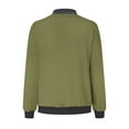 thumbnail image 4 of VINUSLI Bomber Jacket Women Zipper,Womens Bomber Jacket Coat Solid Color Casual Stand Collar Lightweight Fall Fashion Jackets Outfits with Pockets Army Green,M, 4 of 5