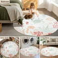 thumbnail image 6 of Round Rugs 4 Ft, Coastal Turtle Non Slip Area Rugs for Kitchen Bedroom Entryway, Orange Red Coral Green Jellyfish Starfish Washable Carpet Runner Rug Floor Mats for Bedroom Home Decor, 6 of 9