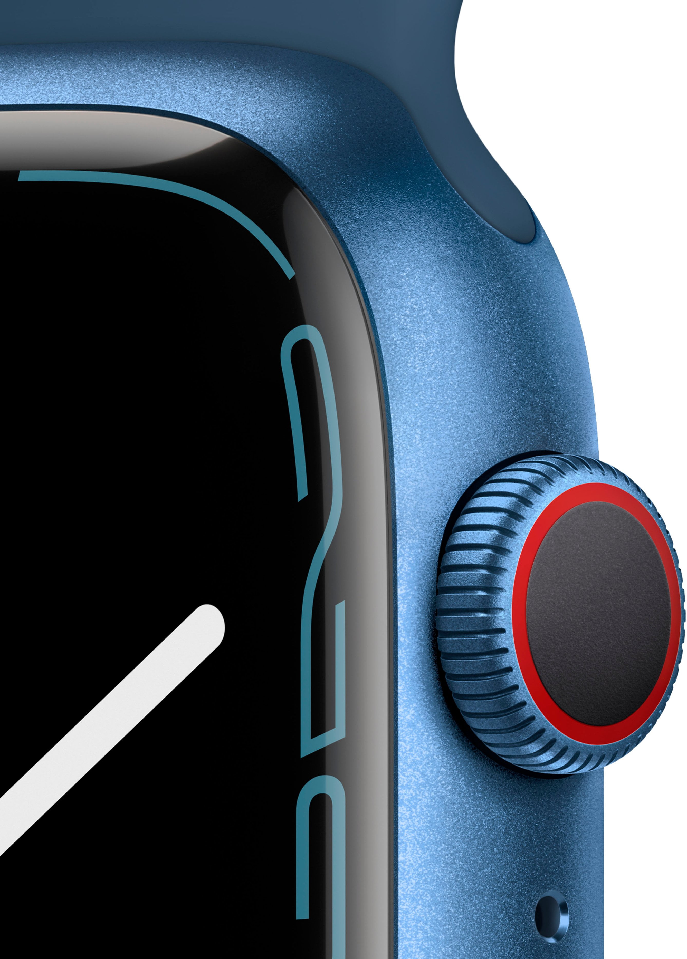 Apple Watch Series 7, Case GPS + Cellular Abyss, Blue Aluminum, Blue Sport Band/ 45MM, 10 Hour Battery Life, 1