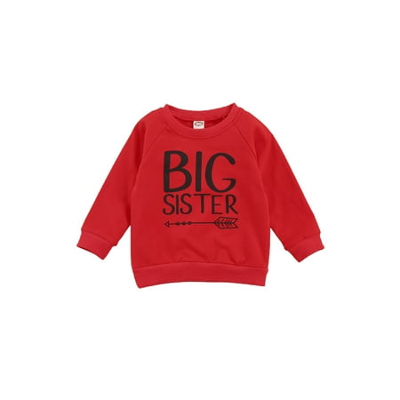 

Emmababy Toddler Kids Boy Girl Sweatershirt Tops Big Sister/Little Brother Printed Long-Sleeve Casual Ribbed Fall Shirt
