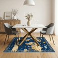 thumbnail image 3 of ODIKA 5'x7' Washable Area Rug Cartographic Adventure Map Featuring Sea Creatures And Compass Design for Guest Room, Lounge, Apartment, Non-Slip Low Profile, Stain Resistant, 3 of 7