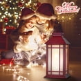 thumbnail image 3 of 13.4 inch Red Christmas Lantern with 6 Hour Timer & Flickering Flame,Decorative Lantern,Christmas Decor, 3 of 9